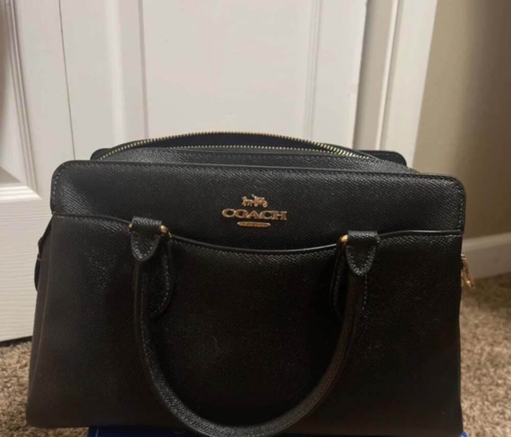Coach Black Crossgrain Leather Satchel Bag